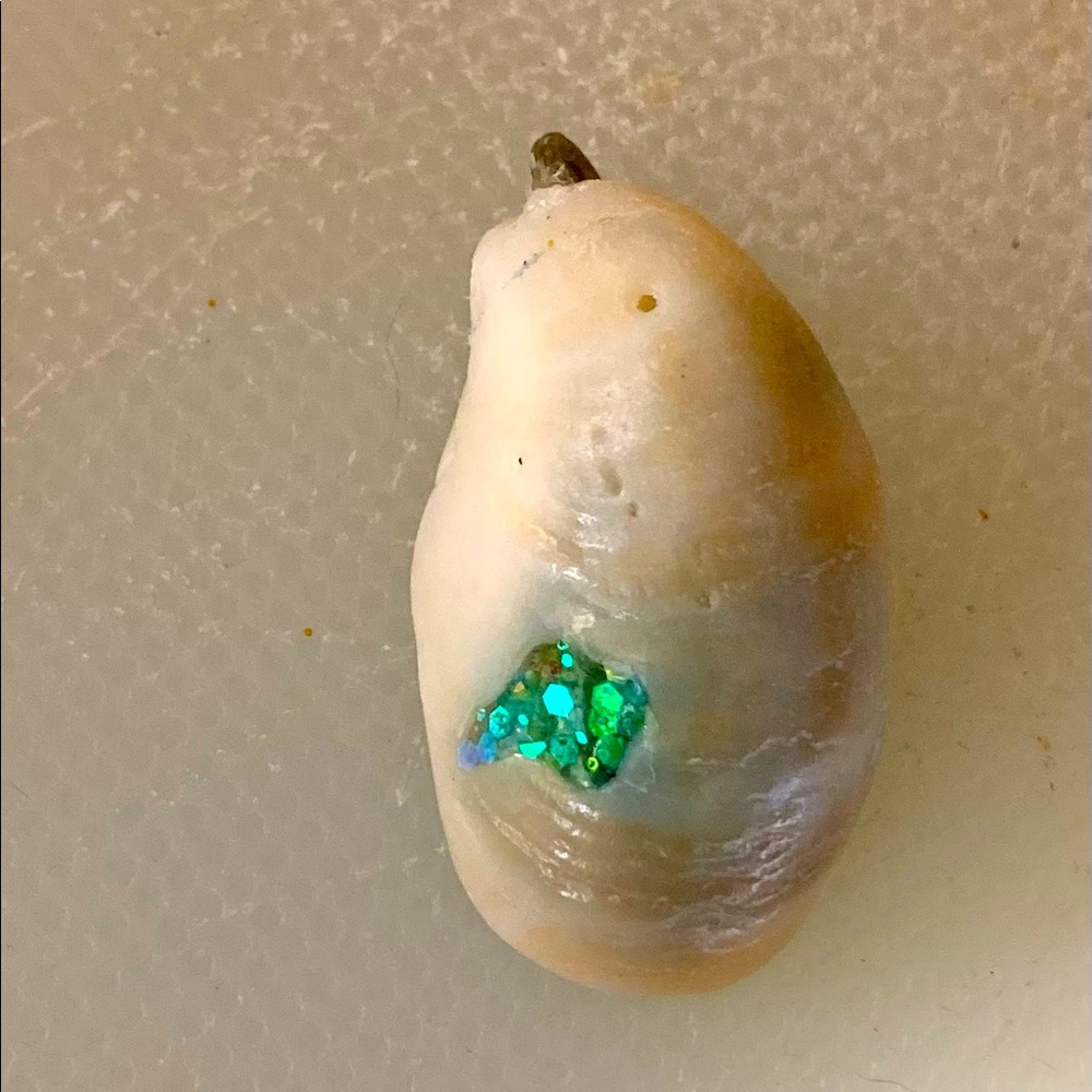 Ocean Art: pendant with Sparkle front, Amazonite back